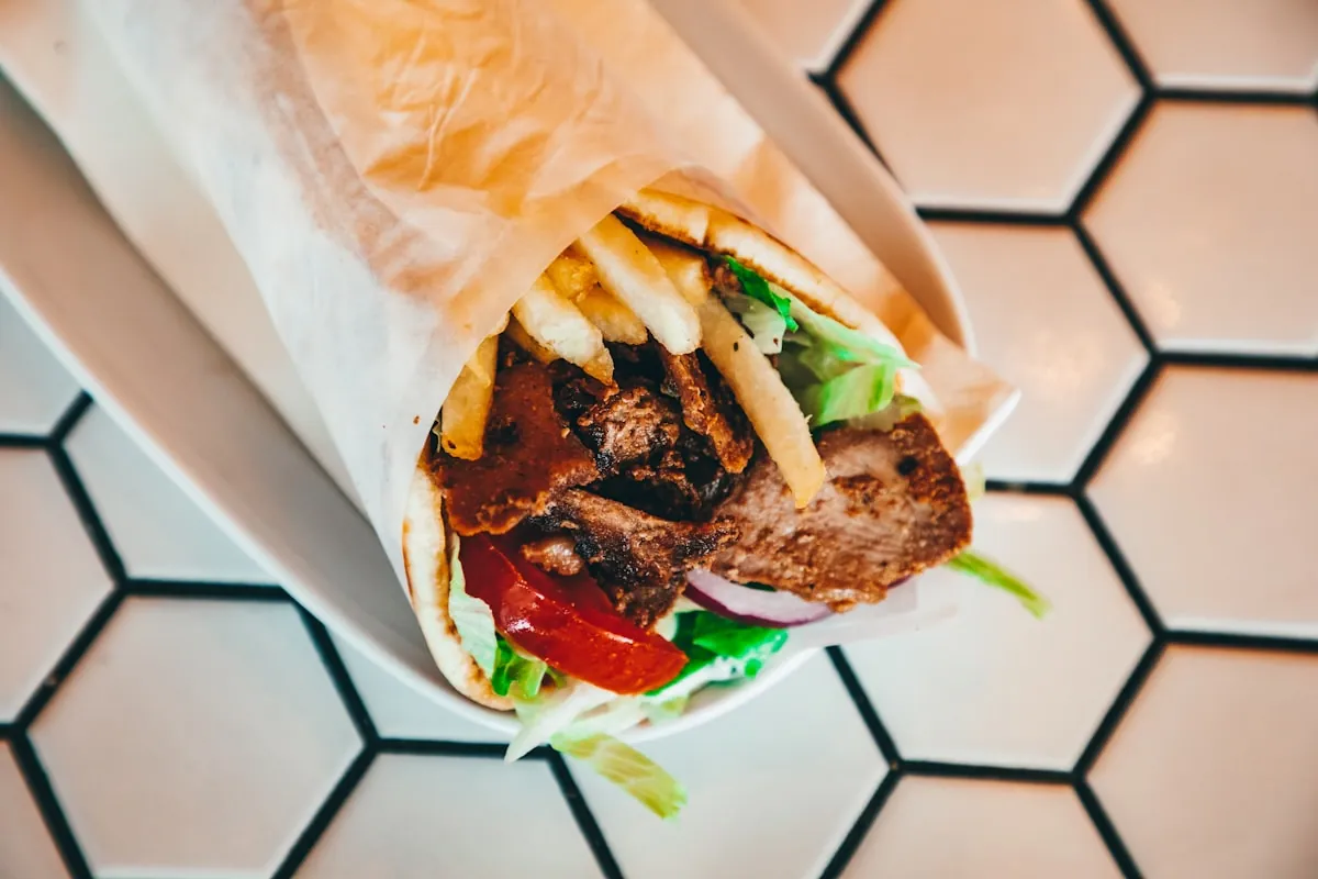 Döner Frischer Döner im Fladenbrot